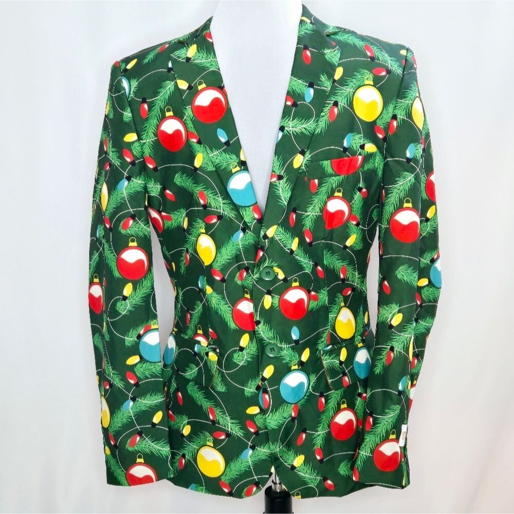 Opposuits Chistmas Lights & Ornaments Suit Jacket Men's Size Small NWT